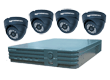 Microseven 4-Port Video Server W/ 4 IR Dome Cameras