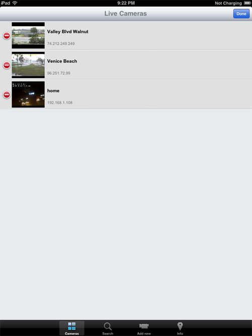 Live camera List