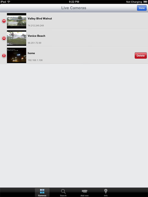 Live camera List