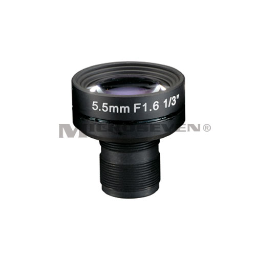 Microseven M7-N13B05516A / Non Distortion 1/3 Board Mount Lens 5.5mm F1.6