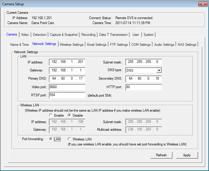 set RTSP port as 554