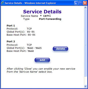 Westell-router port range set up
