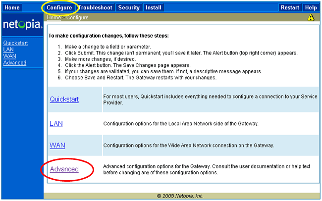 Configure - Advance