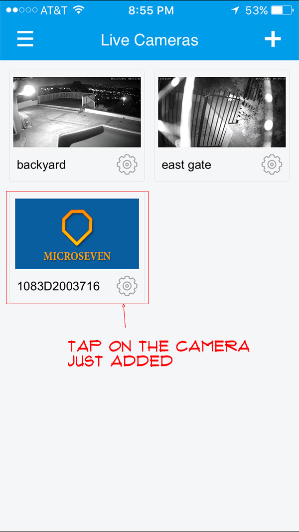 tap on the camera to play live streaming video ...