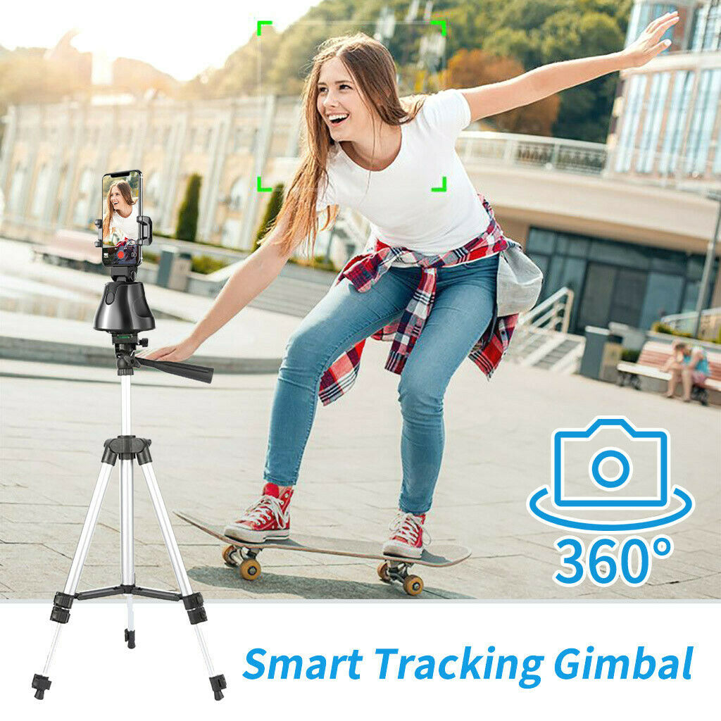 Microseven Auto Smart Shooting Selfie Stick Intelligent Follow Gimbal AI-Composition Object Tracking Auto Face Tracking Camera Phone Holder Black