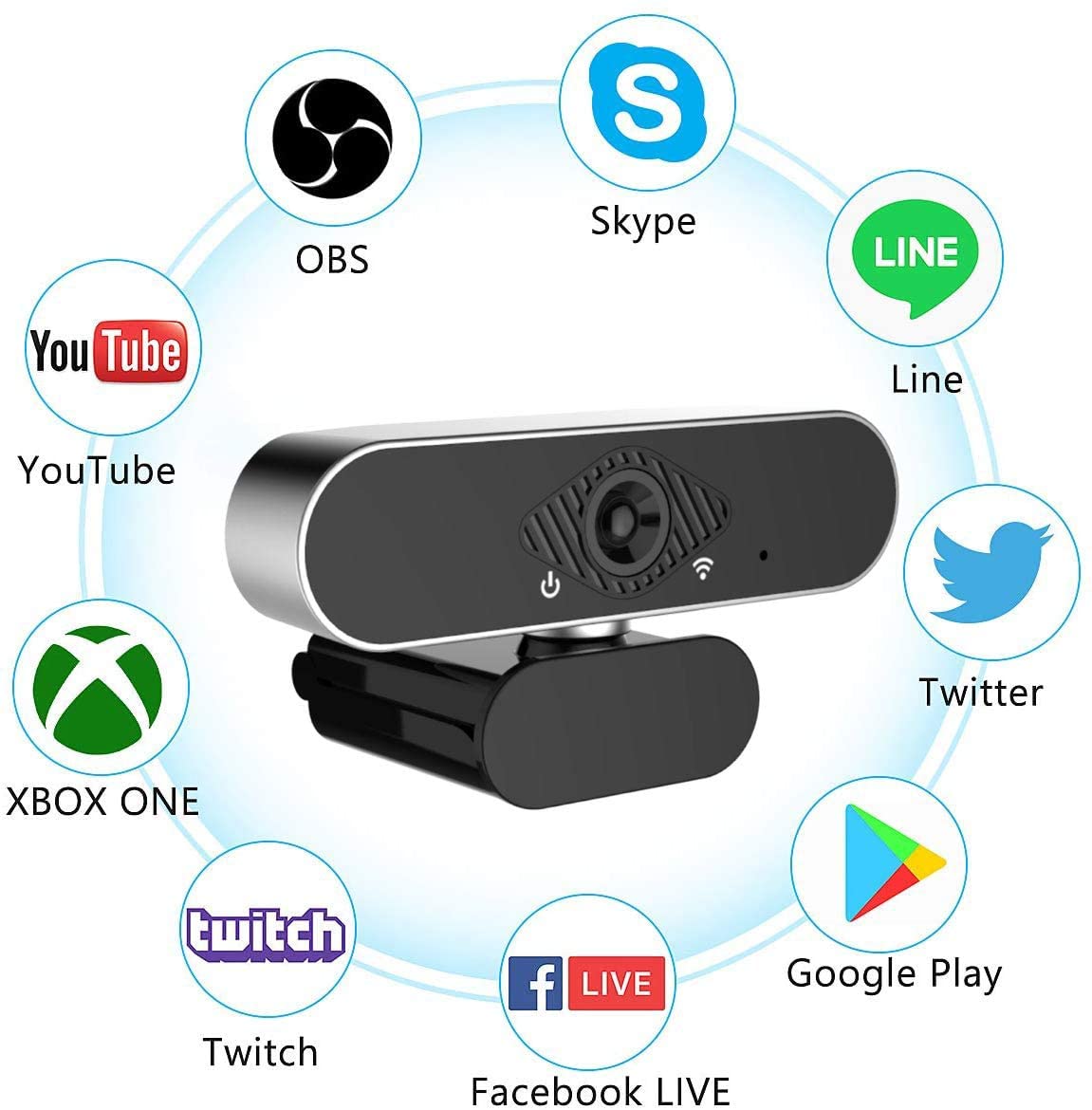 Microseven 1080P Webcam with Microphone Full HD Computer Camera for PC Desktop with Wide Angle USB Web Camera for Live Streaming Video Calling and Recording