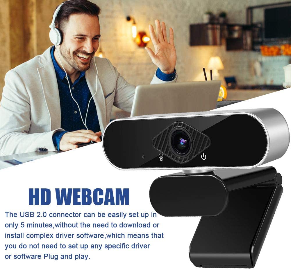 Microseven 1080P Webcam with Microphone Full HD Computer Camera for PC Desktop with Wide Angle USB Web Camera for Live Streaming Video Calling and Recording