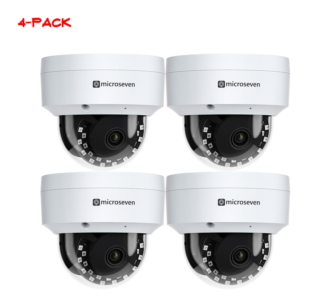 4 x M7D4K-POESA 4K (8MP) IP POE Professional Open Source Security Vandalproof Dome Camera