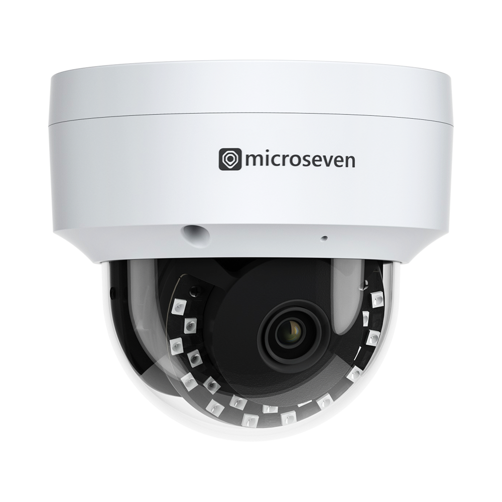Microseven M7 Wired POE Security Dome Camera, Vandalproof 4K/8MP (3840x2160p), Wide Angle, Smart Motion Detection, Outdoor & Indoor (IP 66), IR Switch in FW Night Vision, Audio, Open Source Remote Managed, FTP, ON-VIF, Web GUI & Apps, CMS, M7RSS, Cloud Storage, Broadcasting avail on YouTube, Meta and Microseven
