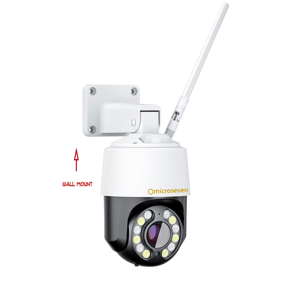 Microseven Professional Open Source Security Camera, Remote Managed, M7 14x Optical Zoom PTZ IP Camera, 8MP/4K (3840x2160p), 3.5 in, [WiFi+POE] All in One, Light active deterrence (on/off switch), Motion Tracking, IP66, Outdoor, Spotlight night vision, 2-Way Audios, FTP, Storage 256GB avail, Open source remote managed, ON-VIF, Web GUI & Apps, CMS, M7RSS, Cloud Storage, Broadcasting avail on YouTube, Meta and Microseven