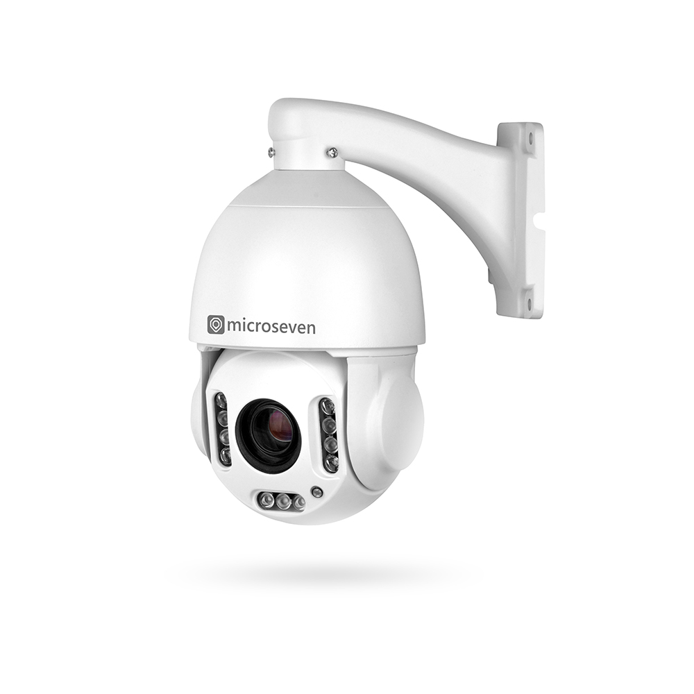 Microseven Professional Open Source, Remote Managed, 4K/8MP (3840X2160) UltraHD PoE+ 20X Optical Zoom Pan Tilt Speed Dome IP Camera, Smart Motion Detection & Auto Tracking, Indoor / Outdoor PTZ Camera, Spotlights Smart Color Night Vision 256GB SD Slot,Day & Night,Sony Starvis CMOS,IP66 Weatherproof, Two-Way Audio with Build-in Microphone & External Speaker (Included), Auto Cruise,ONVIF, Web GUI & Apps, CMS (Camera Management System), Cloud Storage + Broadcasting on YouTube and Microseven