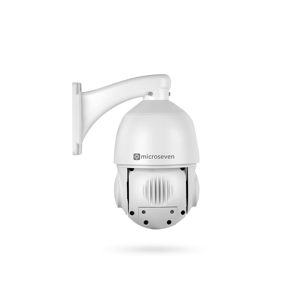 Microseven Professional Open Source, Remote Managed, 4K/8MP (3840X2160) UltraHD PoE+ 20X Optical Zoom Pan Tilt Speed Dome IP Camera, Smart Motion Detection & Auto Tracking, Indoor / Outdoor PTZ Camera, Spotlights Smart Color Night Vision 256GB SD Slot,Day & Night,Sony Starvis CMOS,IP66 Weatherproof, Two-Way Audio with Build-in Microphone & External Speaker (Included), Auto Cruise,ONVIF, Web GUI & Apps, CMS (Camera Management System), Cloud Storage + Broadcasting on YouTube and Microseven