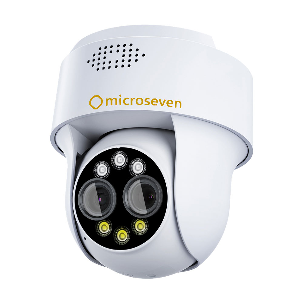 Microseven Professional Open Source Security Camera, Remote Managed, 4X Auto Zoom Pan Tilt Dome (PTZ), IP Network, UltraHD 4MP (2560x1440P), All-in-One PoE + Duo 2 WiFi (2.4/5GHz), Smart Motion Detection, Indoor & Outdoor (IP 65), IR On/Off Color Night Vision, 256GB SD Slot, Two-Way Audio, ONVIF, Web GUI & Apps, CMS (Camera Management System), M7RSS (Video Recorder Server), Cloud Storage, Broadcasting on YouTube and Microseven