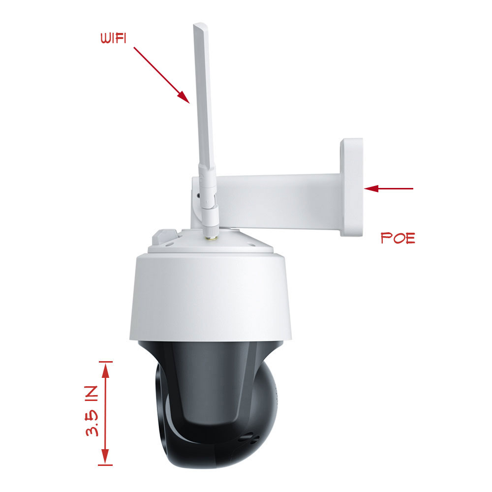 Microseven M7 Professional Open Source Security Camera, Remote Managed,14x optical zoom mini PTZ Security IP Camera, 5MP (2560x1920p), [WiFi+POE] All in One, Motion, PTZ auto-tracking, Light active deterrence (on/off switch), Outdoor weatherproof IP66, Spotlight and IR night vision, 2-way audio, FTP, microSD card slot 256gb,M7RSS (Video Recorder Server), Cloud Storage, Broadcasting on YouTube and Microseven