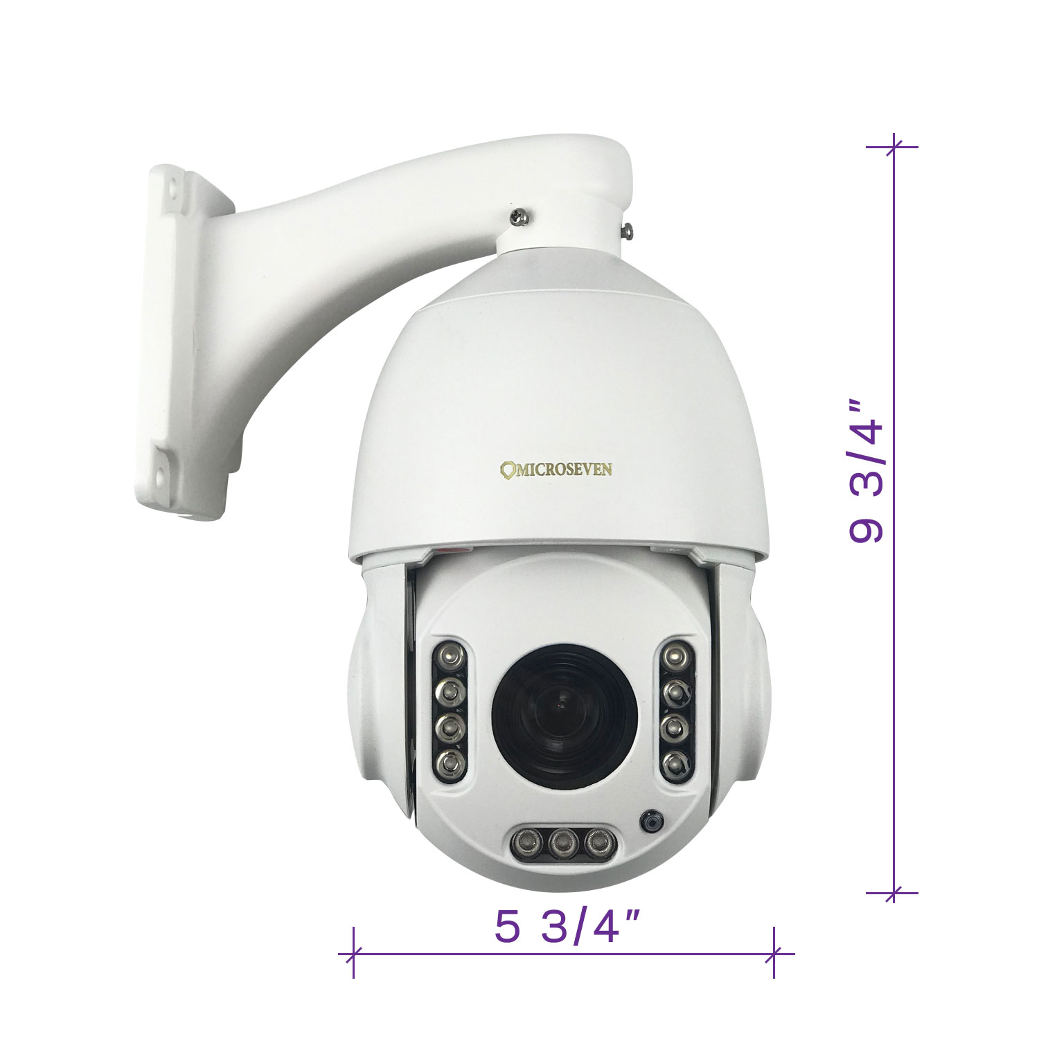 Microseven Professional Open Source, Remote Managed, 5MP (2560x1920) UltraHD PoE+ 20X Optical Zoom Pan Tilt Speed Dome IP Camera, Smart Motion Detection & Auto Tracking, Indoor / Outdoor PTZ Camera, Spotlights Smart Color Night Vision 256GB SD Slot,Day & Night,Sony Starvis CMOS,IP66 Weatherproof, Two-Way Audio with Build-in Microphone & External Speaker (Included), Auto Cruise,ONVIF, Web GUI & Apps, CMS (Camera Management System), Cloud Storage + Broadcasting on YouTube and Microseven
