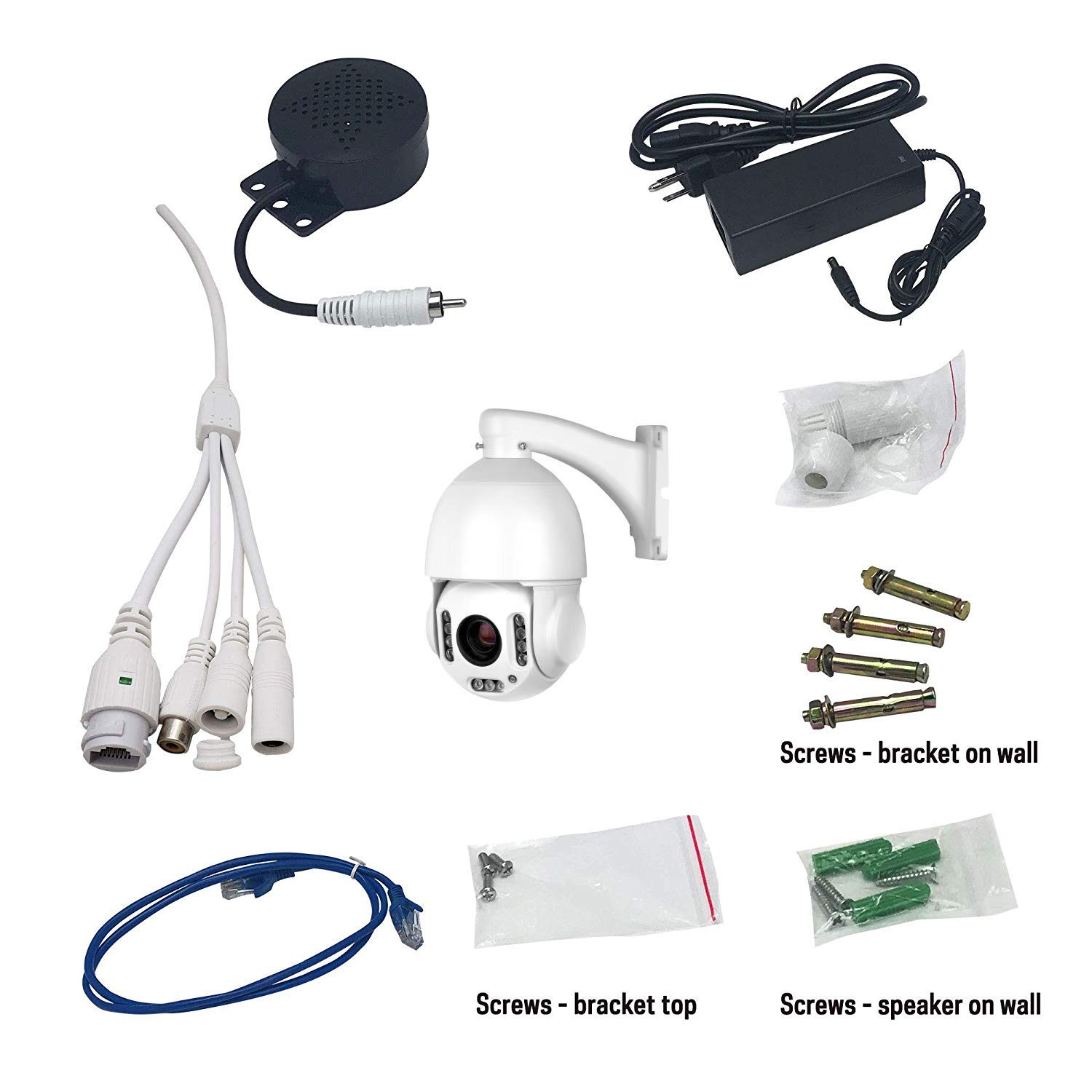 Microseven Professional Open Source, Remote Managed, 5MP (2560x1920) UltraHD PoE+ 20X Optical Zoom Pan Tilt Speed Dome IP Camera, Smart Motion Detection & Auto Tracking, Indoor / Outdoor PTZ Camera, Spotlights Smart Color Night Vision 256GB SD Slot,Day & Night,Sony Starvis CMOS,IP66 Weatherproof, Two-Way Audio with Build-in Microphone & External Speaker (Included), Auto Cruise,ONVIF, Web GUI & Apps, CMS (Camera Management System), Cloud Storage + Broadcasting on YouTube and Microseven