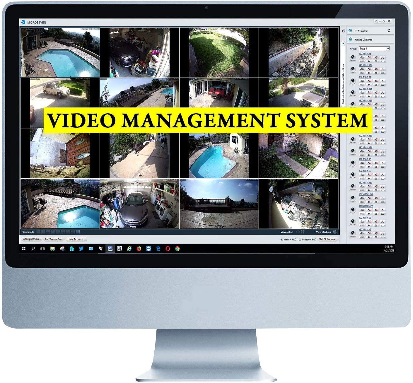Microseven Open Source 6MP (3072x2048) Full Color Night Vision UltraHD PoE+ 20X Optical Zoom Pan Tilt Speed Dome IP Camera, Human & Vehicle Motion Detection & Auto Tracking, Indoor / Outdoor PTZ Camera, WDR, DNR, Sony CMOS, IP66 Weatherproof, Built-in 256GB SDcard Slot, Two-Way Audio, Auto Cruise, Web GUI & Apps, VMS (Video Management System),  Cloud Storage + Broadcasting on YouTube, Facebook & Microseven.tv