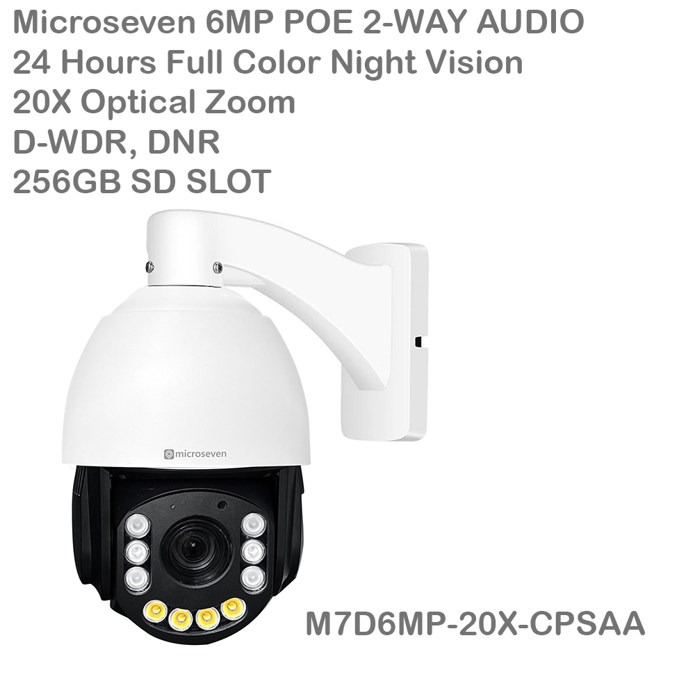 Withdrawal Too Severe Microseven Open Source 6MP (3072x2048) Full Color Night Vision UltraHD PoE+  20X Optical Zoom Pan Tilt