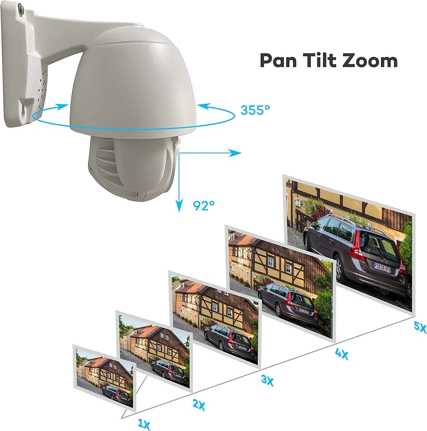 Microseven Open Source 6MP (3072x2048) UltraHD PoE+ 355° Pan 92° Tilt 5X 2.7-13.5MM Optical Zoom PTZ Speed Dome IP Camera, Human Vehicle Motion Detection & Auto Tracking, Indoor / Outdoor, WDR, DNR, Day & Night,IP66 Weatherproof, Built-in 256GB SDcard Slot, Two-Way Audio, Auto Cruise,ONVIF, Web GUI & Apps, VMS (Video Management System),24Hr Cloud Storage + Broadcasting on YouTube,Facebook & Microseven.tv