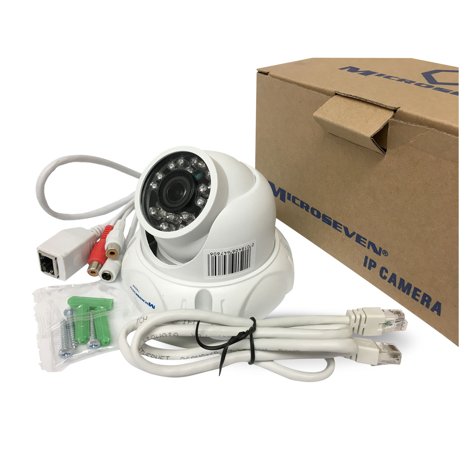 Microseven Open Source WDR ProHD 1080P / 30fps 1/2.5" COMS Ultra-Wide View Angle (150°) 4K Lens +Two Way Audio P2P Dome IP Camera Build-in POE Day & Night Indoor / Outdoor Compatible with Any ONVIF NVR, Web GUI & Apps, Freww VMS, Free M7 Cloud and Free Live Streaming on microseven.tv / Works with Alexa, and for Machine Learning