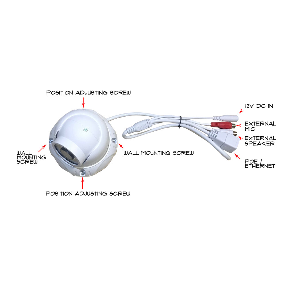 Microseven Open Source WDR ProHD 1080P / 30fps 1/2.5" COMS Ultra-Wide View Angle (150°) 4K Lens +Two Way Audio P2P Dome IP Camera Build-in POE Day & Night Indoor / Outdoor Compatible with Any ONVIF NVR, Web GUI & Apps, Freww VMS, Free M7 Cloud and Free Live Streaming on microseven.tv / Works with Alexa, and for Machine Learning
