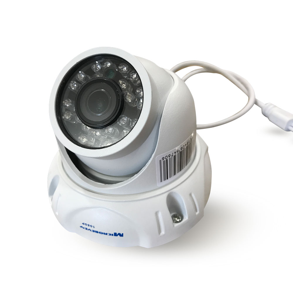 Microseven Open Source WDR ProHD 1080P / 30fps 1/2.5" COMS Ultra-Wide View Angle (150°) 4K Lens +Two Way Audio P2P Dome IP Camera Build-in POE Day & Night Indoor / Outdoor Compatible with Any ONVIF NVR, Web GUI & Apps, Freww VMS, Free M7 Cloud and Free Live Streaming on microseven.tv / Works with Alexa, and for Machine Learning