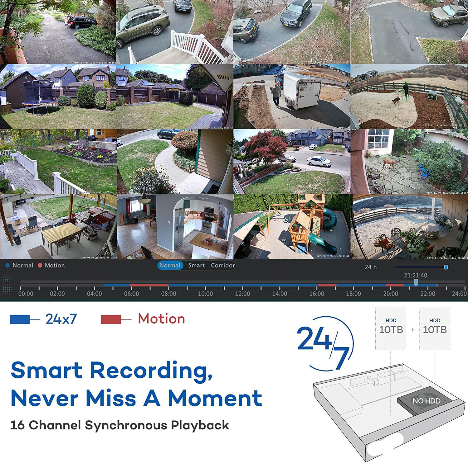 Microseven 4k 16 Channel 16 Port PoE H.265 Network Video Recorder NVR for Security Camera (16CH 1080P/3MP/4MP/5MP/6MP/4K) Supports up to 16 x 8-Megapixel IP Cameras, Max. 10TB HDD 2 x SATA(Not Included) 1 VGA, 1 HDMI, 16 PoE Ports