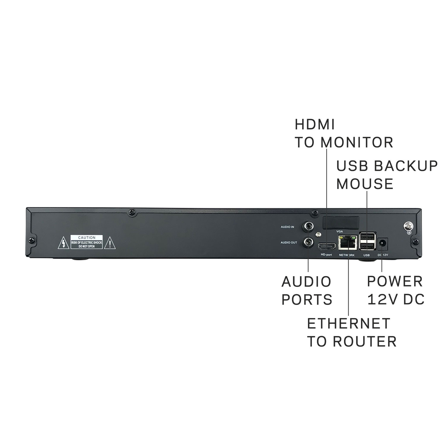 Microseven 4K NVR 8MP 16CH 1GB Port Compatible with Alexa, Security Network Video Recorder (1080p/3MP/4MP/5MP/6MP/8MP) Supports up to 16 x 8-Megapixel IP Cameras, Max. 8TB HDD 2 x SATA (Not Included)