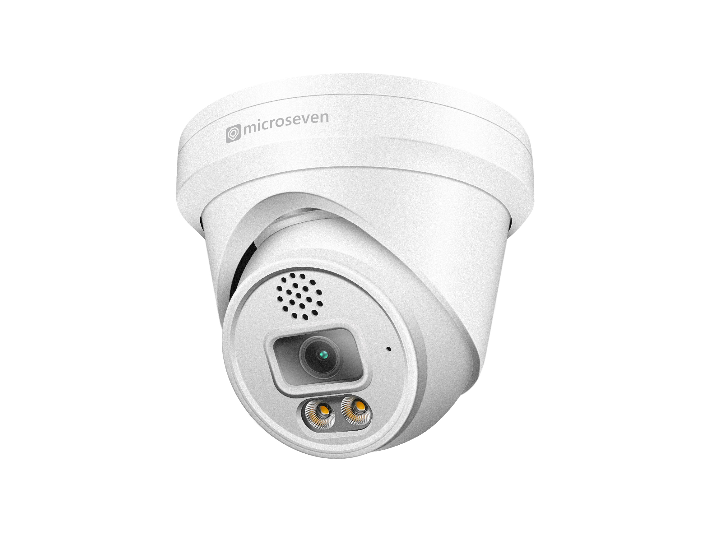 Microseven Open Source 4K/8MP Full Color Night Vision PoE Indoor / Outdoor IP Camera, UltraHD 8MP PoE IP Turret Security Camera with Human/Vehicle Detection, Two-Way Audio Wide Angle, WDR, DNR, 256GB SD Slot, Waterproof, ONVIF CCTV Surveillance Camera, Web GUI & Apps, VMS (Video Management System) Cloud Storage+ Broadcasting on YouTube, Facebook & Microseven.tv