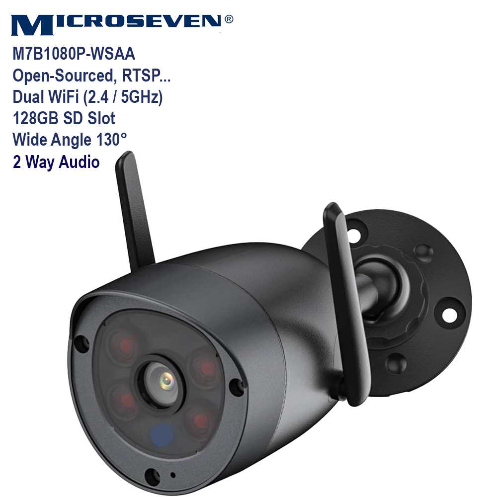Microseven Professional Open Source Security Camera, Remote Managed