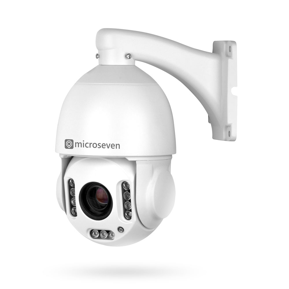Microseven Professional Open Source, Remote Managed, 5MP (2560x1920) UltraHD PoE+ 20X Optical Zoom Pan Tilt Speed Dome IP Camera, Smart Motion Detection & Auto Tracking, Indoor / Outdoor PTZ Camera, Spotlights Smart Color Night Vision 256GB SD Slot,Day & Night,Sony Starvis CMOS,IP66 Weatherproof, Two-Way Audio with Build-in Microphone & External Speaker (Included), Auto Cruise,ONVIF, Web GUI & Apps, CMS (Camera Management System), Cloud Storage + Broadcasting on YouTube and Microseven