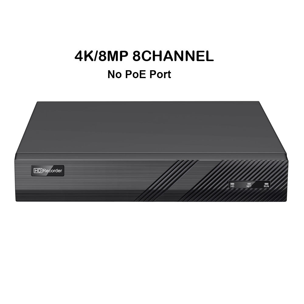 Microseven 4K 8 Channel Network Video Recorder NVR for Security Camera (1080p/3MP/4MP/5MP/6MP/4K) Supports up to 8 x 8-Megapixel IP Cameras, Max. 10TB HDD 1 x SATA (Not Included) 1 VGA, 1 HDMI